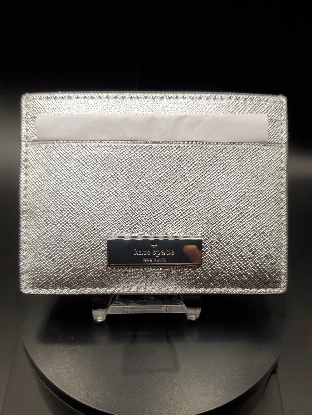 Kate Spade Silver Textured Card Case